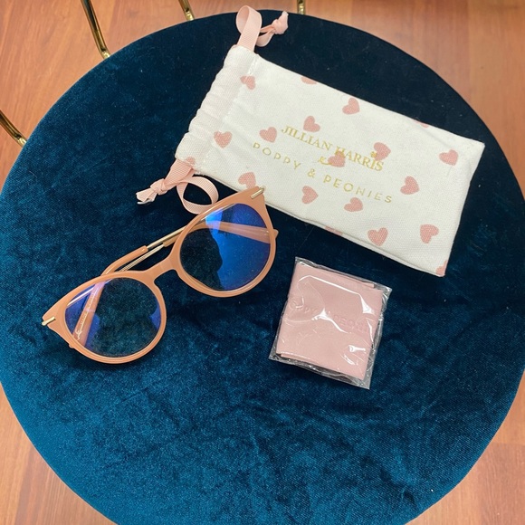 poppy and peonies Accessories - Blue Light blocking glasses by Jillian Harris. Cute retro peach frames. New!